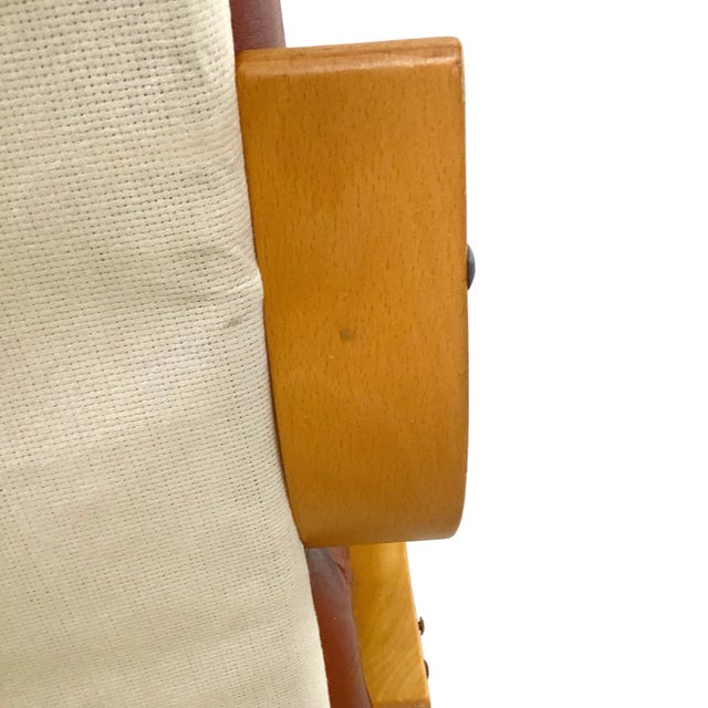 Mid-Century Style Tufted Upholstery and Bentwood Swivel Lounge Chair For Sale - Image 17 of 17