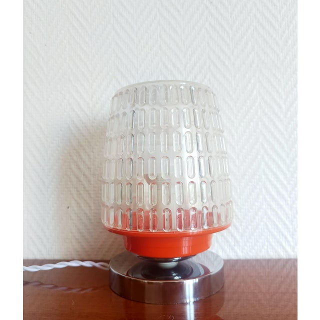 Space Age Orange and Chrome Table Lamp, 1970s For Sale - Image 6 of 9