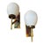 1950s Mid-Century Modern Enameled Brass and Glass Italian Wall Sconces For Sale
