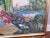 Vintage Extra Large Giltwood Framed Colorful 18th Century Scene Needlepoint For Sale - Image 9 of 10