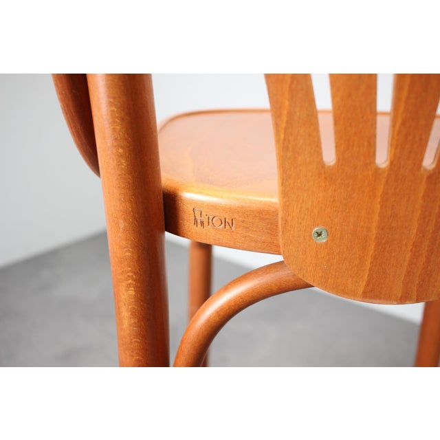 Wood Set of Vintage Bar Stools from TON, 1980 For Sale - Image 7 of 15