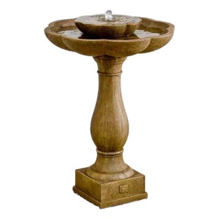 Flores Pedestal Brown Concrete Fountains For Sale