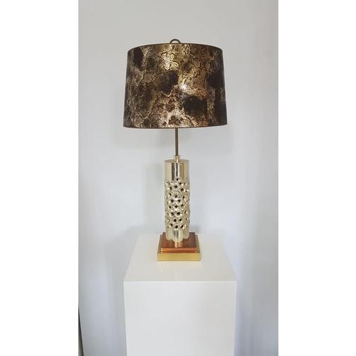 Vintage Brutalist Table Lamp in Silver-Plated Aluminum by Willy Luyckx for Aluclair, 1960s For Sale - Image 12 of 13