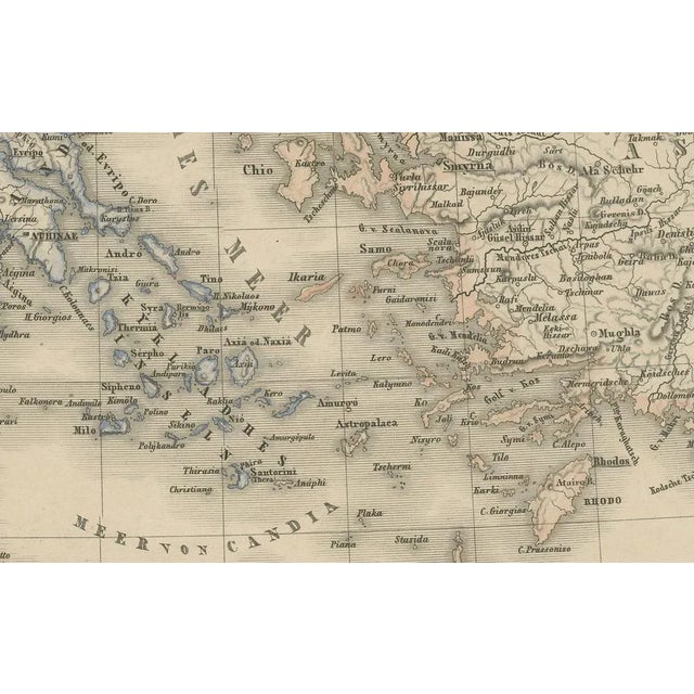 Paper Map of Turkey and Greece with the Balkans and Ionian Islands, 1857 For Sale - Image 7 of 10