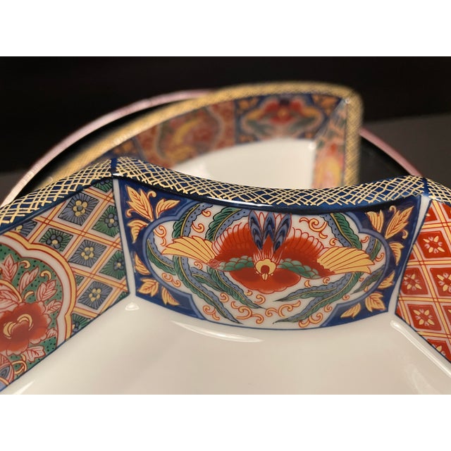 Ceramic Asian Porcelain Appetizer Serving Set on Stand For Sale - Image 7 of 12