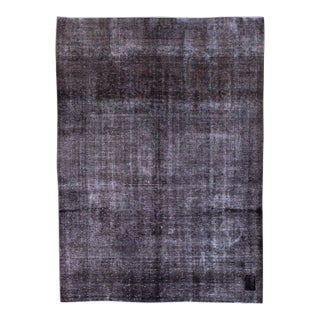 Vintage Distressed All Over Brown Wool Rug For Sale