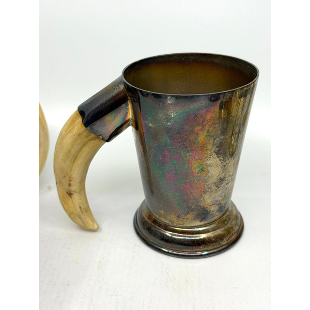 Early 20th Century P.H. Vogel Silverplate with Boar Tusk Handled Mugs - Set of 8 For Sale - Image 12 of 13
