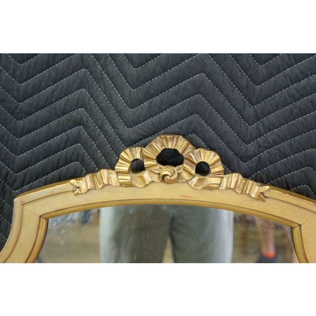 20th Century French Neoclassical Gold Over Mantel Wall Hanging Bathroom Mirror For Sale - Image 6 of 8
