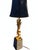 Striking Mid-Century Modern sculptural table lamp featuring a dramatic gold-tone metal starburst / sunburst design with...
