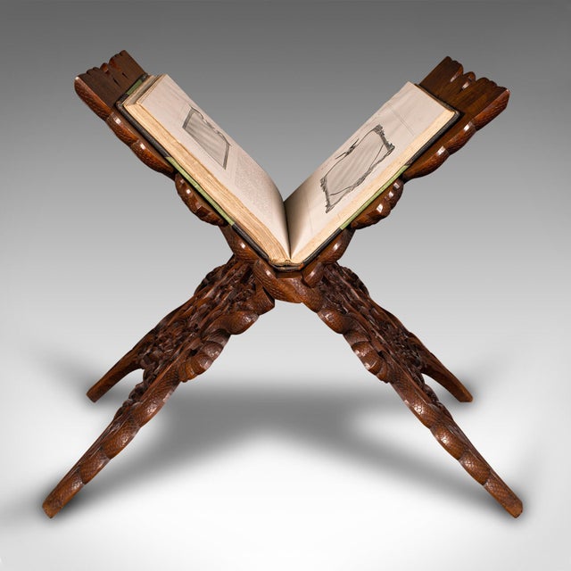 Victorian 1900's Antique Club Lounge Magazine Stand For Sale - Image 3 of 9