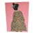 1970s Original Contemporary Folk Art Painting of Girl in Leopard Print Dress on Pink Background For Sale