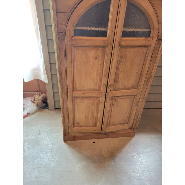 Late 19th Century Antique English Pine Corner Cupboard With Original Hinges For Sale - Image 5 of 13