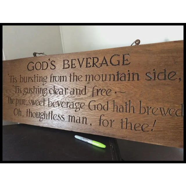 A primitive hand carved wood Folk Art Sign. The Sign is carved from a thick slab of wood and has a Motto/Poem titled...