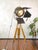 1950s Model 612 The Sputnik Movie Spotlight on Wooden 101 Ama Tripod Floor Lamp by Mole Richardson, 1950s For Sale - Image 5 of 18