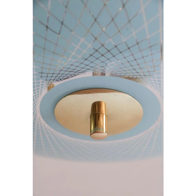 Italian Turquoise Double Disc Pendant Lamp, 1950s For Sale - Image 6 of 13