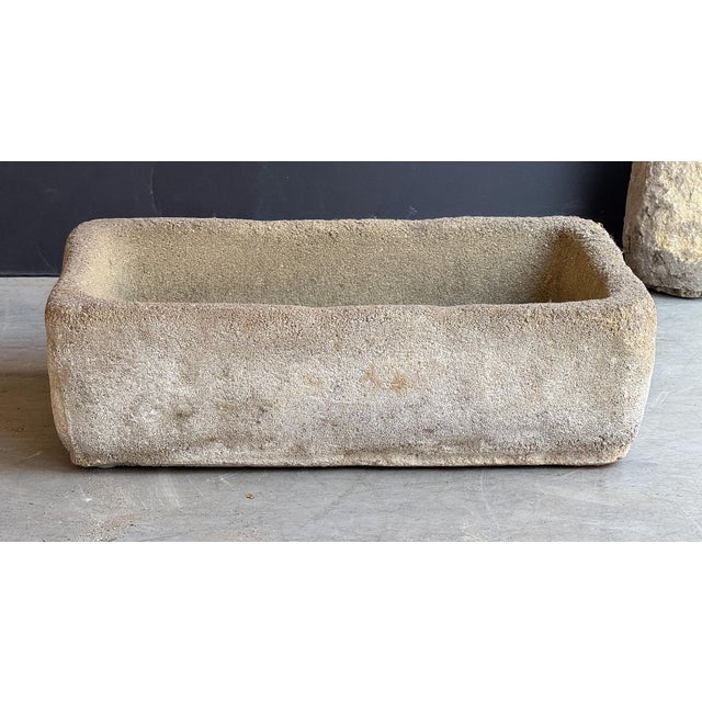 Mid 20th Century Large English Garden Rectangular Stone Sink or Trough For Sale - Image 5 of 9