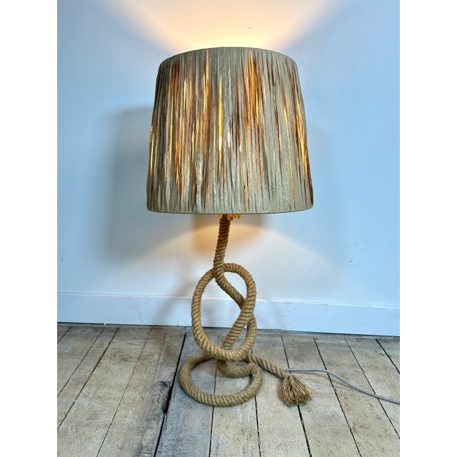 Lamp in Rope and Raffia from Adrien Audoux & Frida Minet, 1950s For Sale - Image 11 of 11
