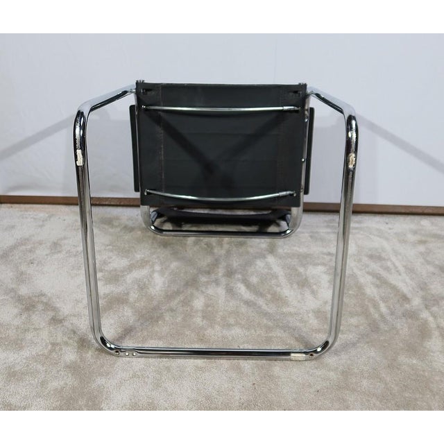 Chromed Metal Chair in Black Leather by Breuer, 1970 For Sale - Image 15 of 18