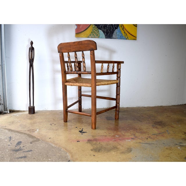 Vintage Rustic Wicker Oak Chair, 1920s For Sale - Image 4 of 7