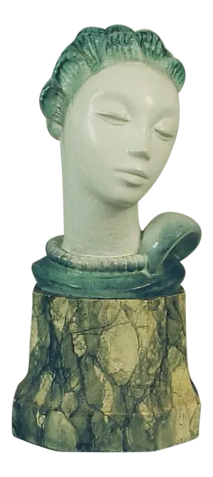 Art Deco Danish Porcelain Bust of a Woman