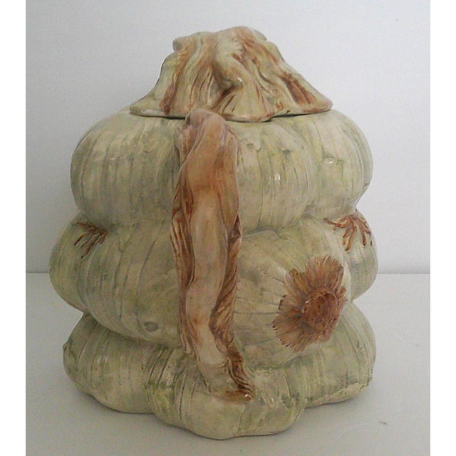 Vintage Ceramic Garlic Bulb Face Tea Pot W/Lid Kitsch Farmhouse Eclectic Fun For Sale - Image 9 of 12