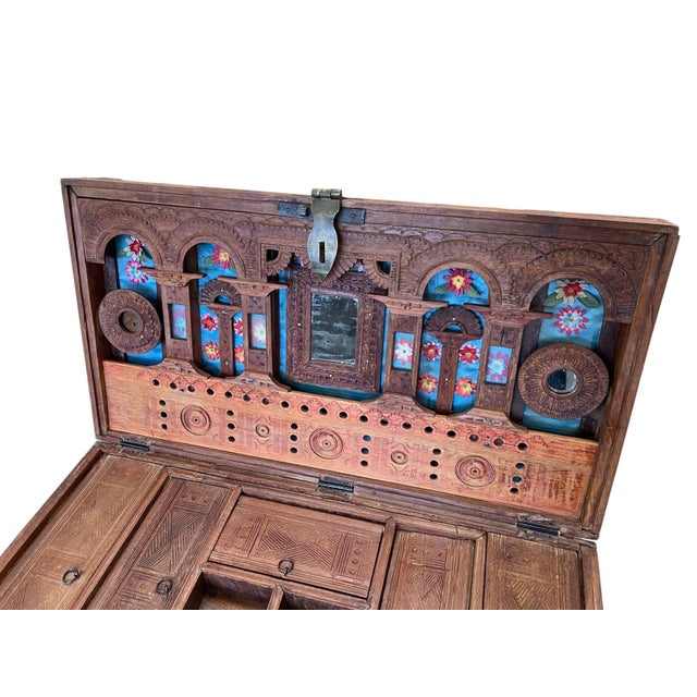 Antique Victorian Travelling Cleric's Teak Trunk For Sale In Chicago - Image 6 of 10