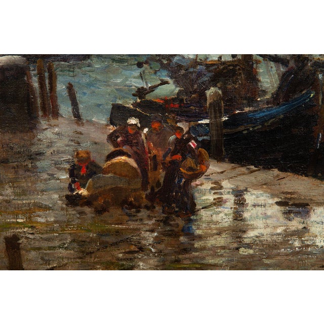 White “Dutch Herring Fleet” Dockside Barbizon Painting by Robert Weir Allan r.s.A For Sale - Image 8 of 18