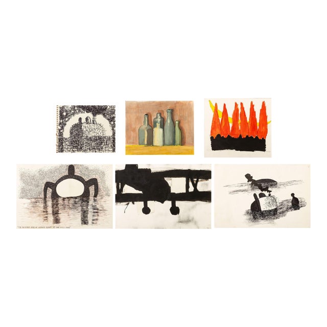 Domenick Capobianco Surrealist Works on Paper, 6 For Sale