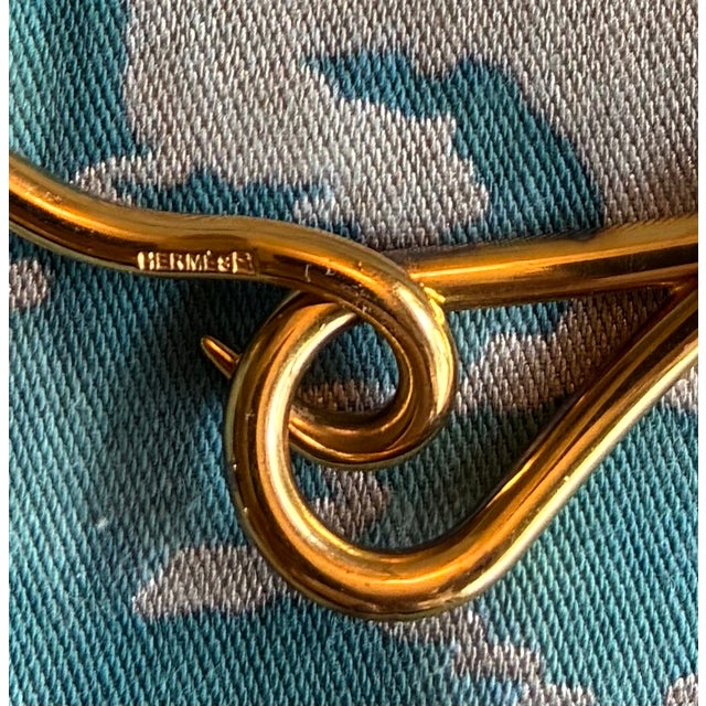 Gold 1990s Hermes Gold Plated Elephant Cadenza With Hermes Necklace For Sale - Image 8 of 9