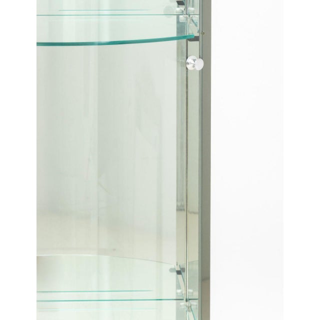 Late 20th Century Modern Chrome and Glass Display Cabinet For Sale - Image 5 of 10