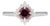 Red Spinel Ring With Earth-Mined Diamond Accents: Solid 14k Gold, Round 5mm, Size 6.75 For Sale