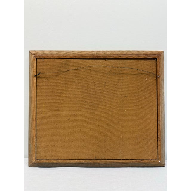 Green 1970s Landscape Painting of River Beside a Tree & a White Broken Picket Fence, Signed Mary J. Kinderman For Sale - Image 8 of 10