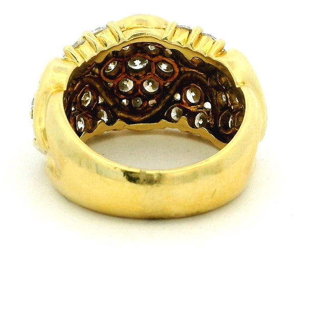 Modern 1990s Jose Hess 18k Gold 4.50 Carat Diamond Bombe Ring, Size 7 For Sale - Image 3 of 12
