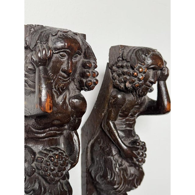 Hand-Carved Satyrs, 18th Century, Set of 2 For Sale - Image 5 of 12
