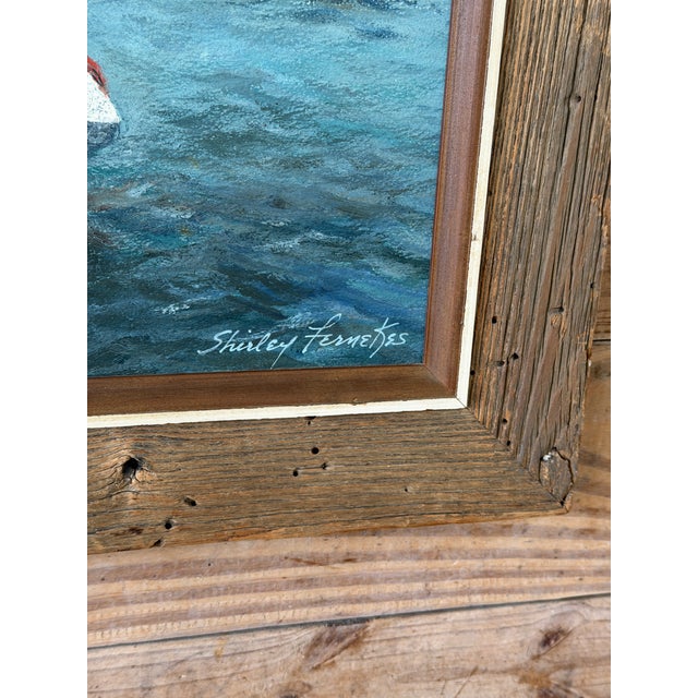 1970s “Miss Phyllis" 1974 Nautical Impressionist Oil Painting by Shirley Fernendes For Sale - Image 5 of 12