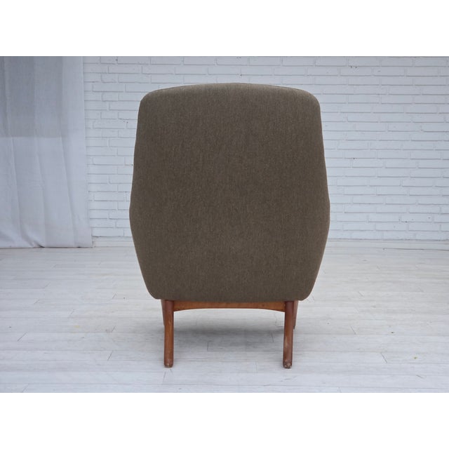 Vintage Danish Chair in Wool Fabric by Illum Wikkelsø, 1960s For Sale - Image 12 of 18