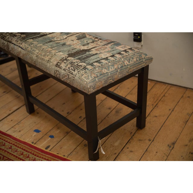 Contemporary Reclaimed Vintage Turkish Rug Bench For Sale - Image 3 of 8
