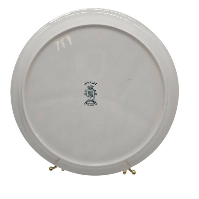 Luneville Set of 8 Vintage French Keller & Guerin White Divided Porcelain Plates – Luneville K&g Fondue Dinnerware For Sale - Image 4 of 5