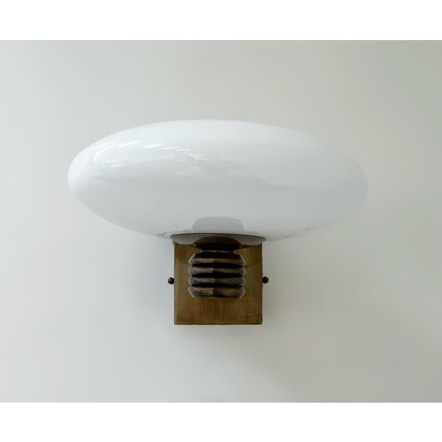 Art Deco 21st Century Bronzed and Glossy White Glass Shade Deco Sconce by Fabio LTD For Sale - Image 3 of 6