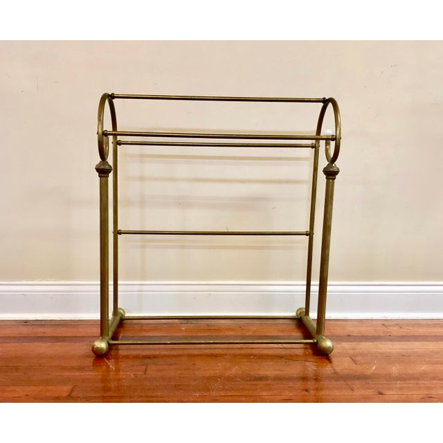 Vintage Brass Quilt Rack Blanket Stand Valet Freestanding Towel Holder Chairish