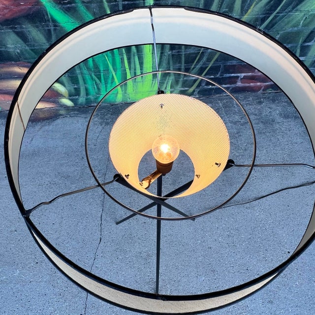 Gerald Thurston Tripod Floor Lamp – Original Shade & Diffuser Excellent Condition For Sale - Image 10 of 12