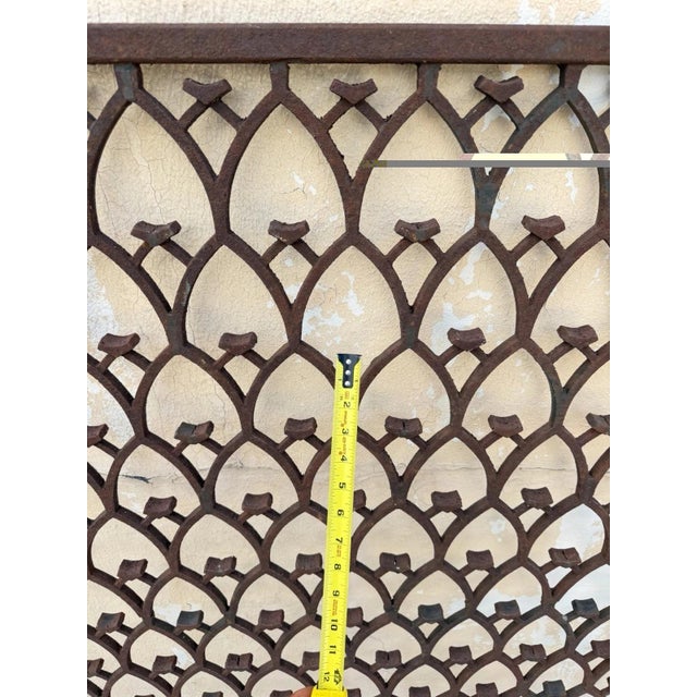 Antique French Art Nouveau Wrought Iron "Repeating Arch" 55x48 Garden Entry Gate For Sale - Image 12 of 18