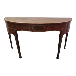 Late 18th Century English George III Mahogany Demi-lune Console Table