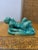 Teal Pair of Signed 1932 Ceramic Glazed Faun Sculptures For Sale - Image 8 of 12