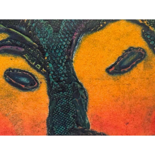 Plastic "Earth Spirits", Modern Green and Orange Acrylic Abstract by Mayo Beckford Young For Sale - Image 7 of 11