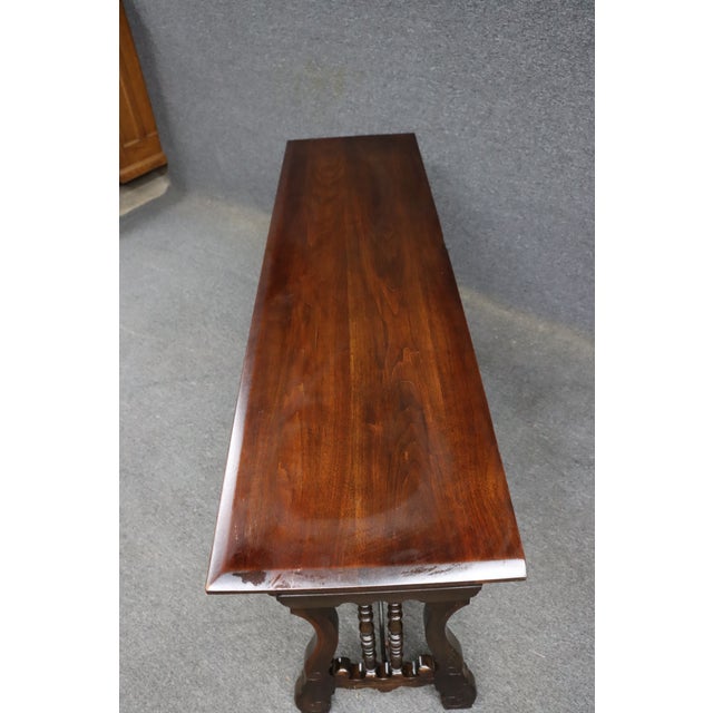 Hastings Italian Walnut Baroque Style Sideboard With Tooled Leather Drawers For Sale - Image 9 of 11