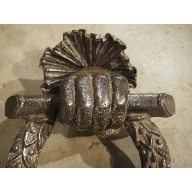 19th Century 19th Century English Cast Iron Door Knocker, the Wreath of Victory For Sale - Image 5 of 14