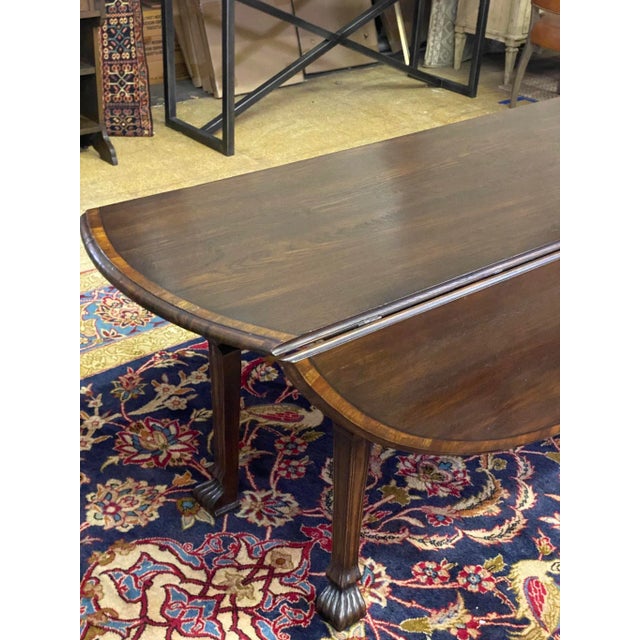 Late 20th Century English Oval Drop Leaf Dining Table For Sale - Image 9 of 13