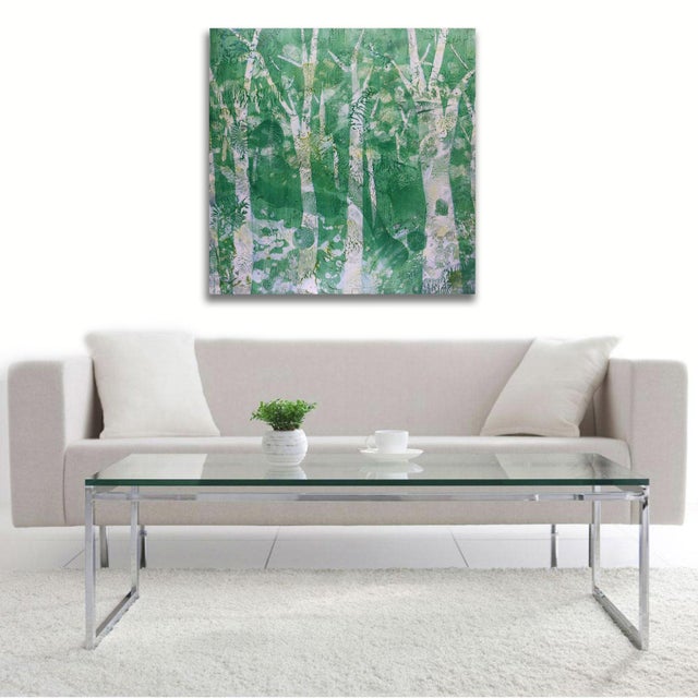 Green Geishas Abstract Expressionism Oil Painting For Sale - Image 4 of 4