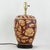 Early 21st Century Vintage Hand Painted Brown and Cream Floral Ceramic Table Lamp With Peony Motif and Wood Base For Sale - Image 5 of 13